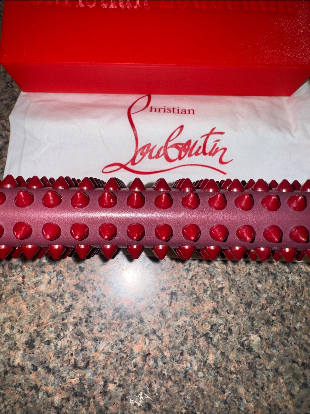 Christian Louboutin "Panettone" long zip-around wallet calf skin leather. Euc - Picture 4 of 16